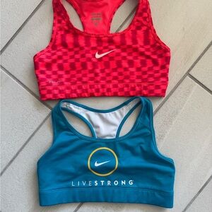 Nike Red/Orange and Blue Sports Bras Set